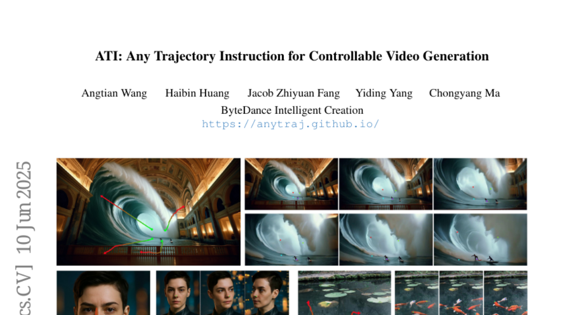 Method overview: a Trajectory Instruction module injects point paths into Wan DiT latents for controllable image-to-video.