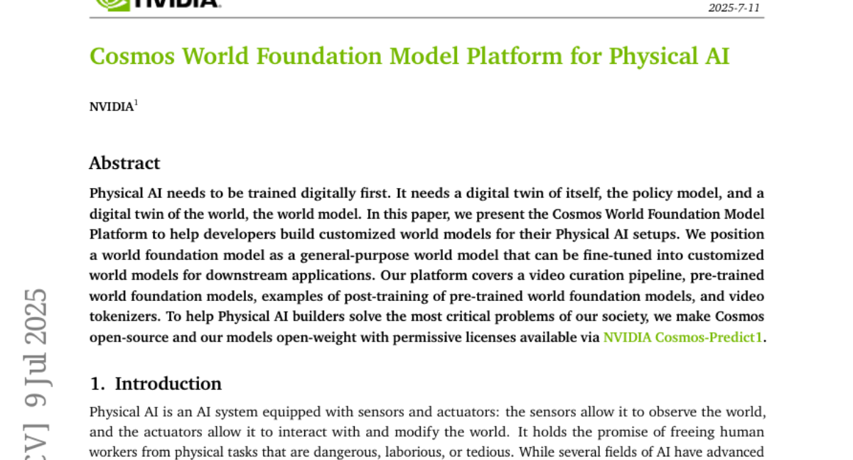 Method overview: Cosmos-Predict takes a current state and a control signal and predicts the next world state.